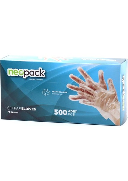 Kutulu Tek Kullanımlık Şeffaf Eldiven 500 Lü