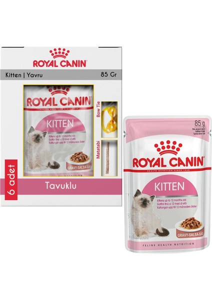 Kitten Tavuklu Yavru Kedi Konservesi 6X85 gr