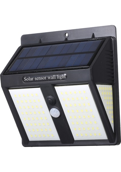 DC5.5V 20 W 100 LED Üç Taraflı Güneş Enerjili Duvar Lambası - Beyaz (Yurt Dışından)