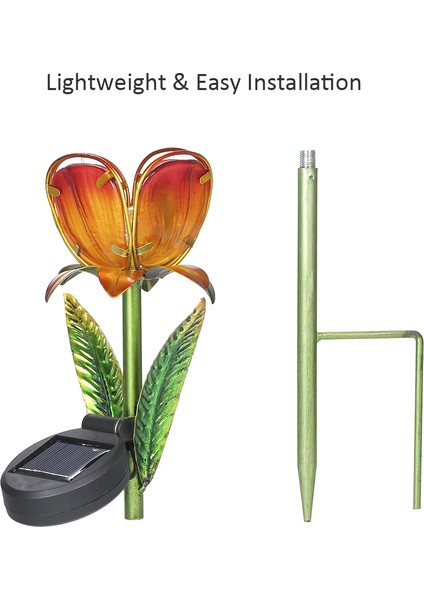 Güneş Enerjili LED Dekoratif Çim Lambası - Sarı (Yurt Dışından)