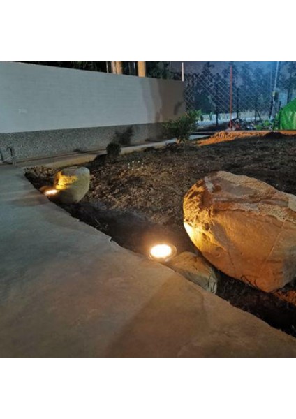 1 Adet 10 LED Güneş Enerjili Gömülü Yer Altı Lambası - Beyaz (Yurt Dışından)