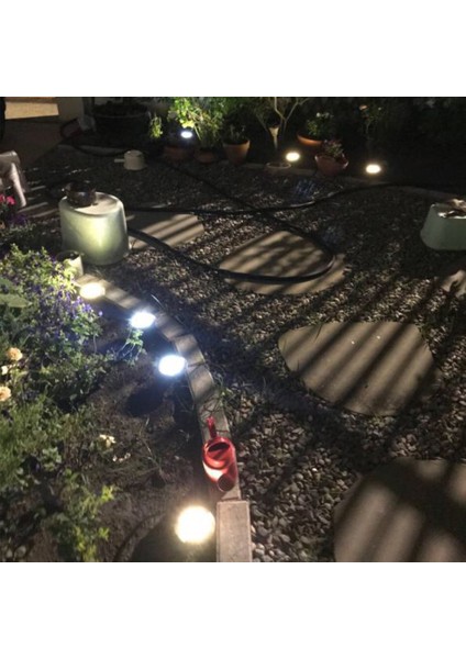 1 Adet 10 LED Güneş Enerjili Gömülü Yer Altı Lambası - Beyaz (Yurt Dışından)