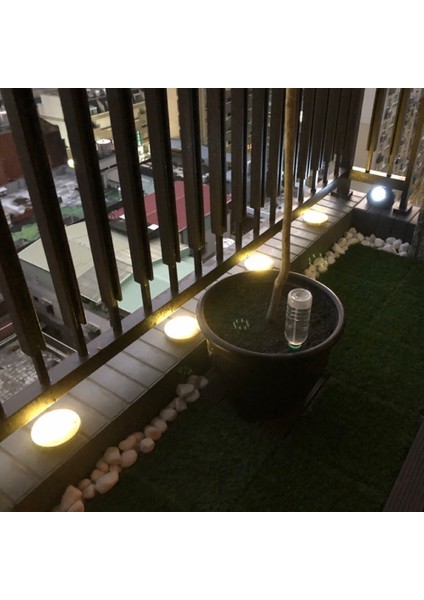 1 Adet 10 LED Güneş Enerjili Gömülü Yer Altı Lambası - Beyaz (Yurt Dışından)
