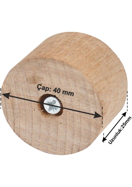 Masa Sandalye Mobilya Koltuk Ayak Yükseltici 6'lı Boy 25 mm Çap 4 cm