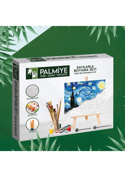 Sayılarla Boyama Tuval Seti Fırça Boya Dahil (Çıtalı) 40x50 CM - Kırmızı Kapı