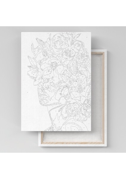 Sayılarla Boyama Tuval Seti Fırça Boya Dahil (Çıtalı) 40x50 CM - Kırmızı Kapı