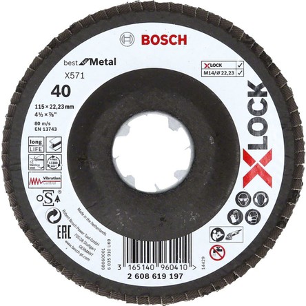 Bosch X-Lock Best For Metal 115MM 40KUM Flap - 2608621763