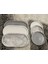 6'lı Beton Oval ve Yuvarlak Sunumluk Seti (Gri) Organizer Takı Tabağı Bardak Altlığı Mumluk Saksılık 1