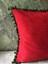 Yeşil Ponponlu Kırmızı Yastık Kılıfı 3