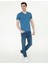 Erkek İndigo Slim Fit V Yaka Basic Tişört 50252211-VR028 4