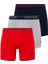 U.S. Polo Assn. Erkek Kırmızı - Gri Melanj - Lacivert 3'lü Uzun Paçalı Boxer 80454Y 1