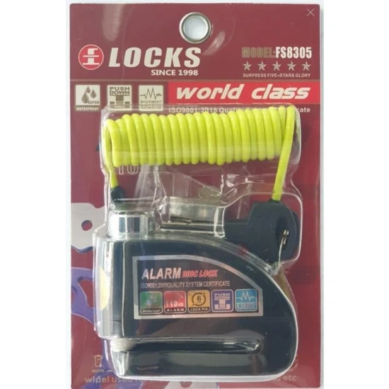 Espada World Class Locks 110 Db Siyah Alarmlı Disk Kilidi