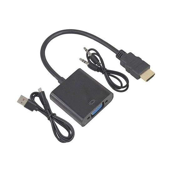 Maxgo 2114 HDMI To VGA Kablo Çevirici Dönüştürücü Receiver Uydu Ps3 Ps4 Xbox Pc Notebook