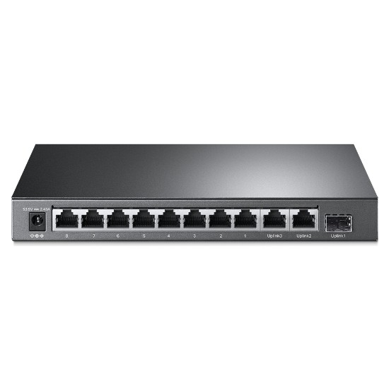 TP-LINK TL-SL1311MP 8 PORT POE+ 10/100 + 2 RJ45 GIGABIT UPLINK + 1 GIGABIT SFP 124W POE SWITCH Resim-1