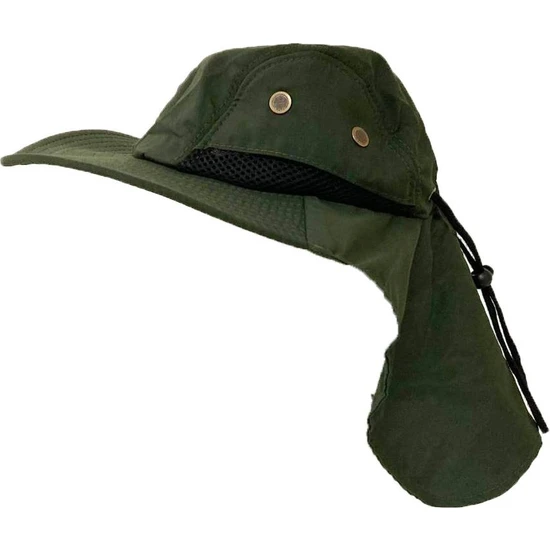 Anamur Naturel Haki Renk Ayarlanabilir Özellikli Safari Trekking Şapkası