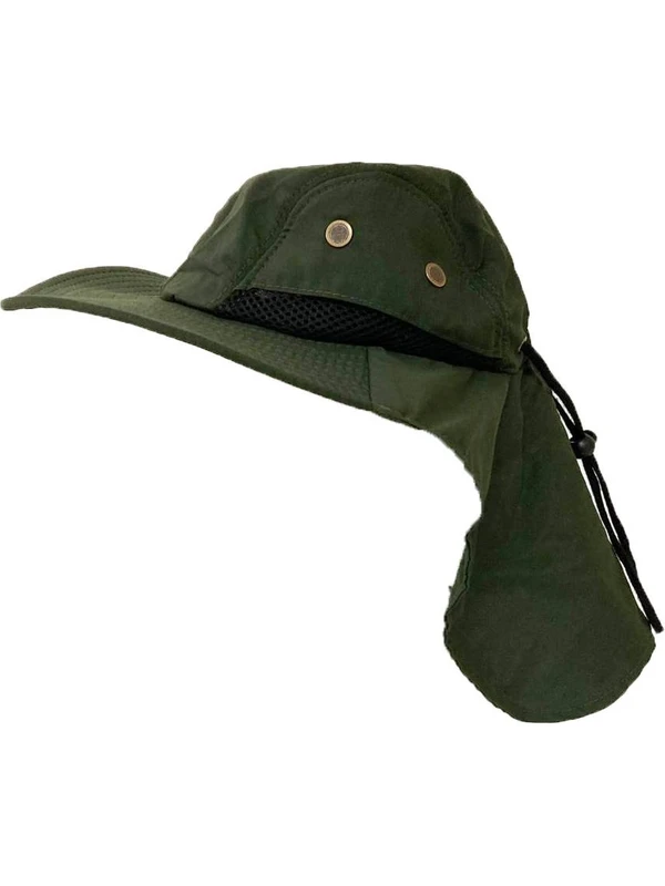 Anamur Naturel Haki Renk Ayarlanabilir Özellikli Safari Trekking Şapkası