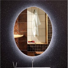 Global Led Mirror 73X93 cm Elips Ledli Ayna Banyo Aynası Dekoratif Ayna Boy Ayna Salon Duvar Ayna
