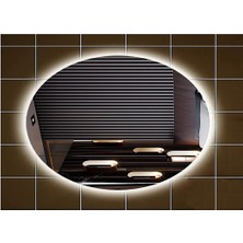 Global Led Mirror 50X70 cm Elips Ledli Ayna Banyo Aynası Dekoratif Ayna Boy Ayna Salon Duvar Ayna