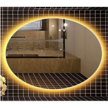 Global Led Mirror 40X60 cm Elips Ledli Ayna Banyo Aynası Dekoratif Ayna Boy Ayna Salon Duvar Ayna