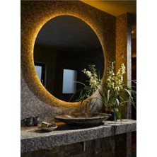 Global Led Mirror 85 cm Yuvarlak Ledli Ayna Banyo Aynası Dekoratif Ayna Boy Ayna Salon Duvar Ayna