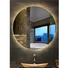 Global Led Mirror 70 cm Yuvarlak Ledli Ayna Banyo Aynası Dekoratif Ayna Boy Ayna Salon Duvar Ayna