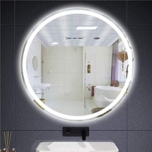 Global Led Mirror 45 cm Kumlamalı Ledli Yuvarlak Ayna Banyo Aynası Dekoratif Ayna Boy Ayna Salon Duvar Ayna