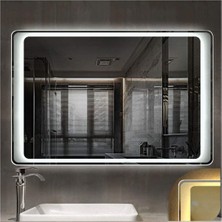 Global Led Mirror 75X105 cm Kumlamalı Ledli Ayna Duvar Salon Banyo Wc Ofis Yatak Odası Boy Ledli Ayna