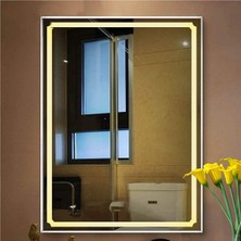 Global Led Mirror 50X65 cm Kumlamalı Ledli Ayna Duvar Salon Banyo Wc Ofis Yatak Odası Boy Ledli Ayna