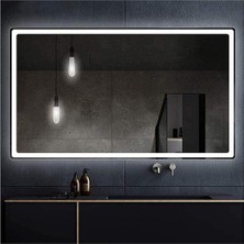 Global Led Mirror 40X55 cm Kumlamalı Ledli Ayna Duvar Salon Banyo Wc Ofis Yatak Odası Boy Ledli Ayna