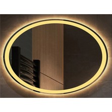 Global Led Mirror 65X85 cm Kumlamalı Elips Ledli Ayna Banyo Aynası Dekoratif Ayna Boy Ayna Salon Duvar Ayna