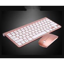 JunChang Kablosuz Ultra - Ince Mini Mouse Klavye Seti - Rose Gold (Yurt Dışından)