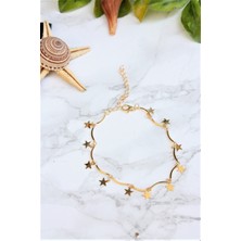 X-lady Accessories Gold Kaplama Yıldız Motifli Halhal