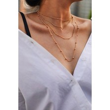 X-lady Accessories Kadın Bronze Kolye Seti 4 Lü Zincir