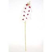 Yapay Çiçek Deposu Yapay Dal Baskılı Orkide Çiçeği 88 cm Beyaz Bordo
