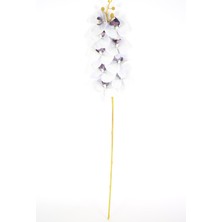 Yapay Çiçek Deposu Yapay Dal Baskılı Orkide Çiçeği 88 cm Gri Mor
