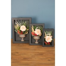 Yapay Çiçek Deposu Dekoratif Çiçekli Çerçeve Tablo 3lü Set KOD:108
