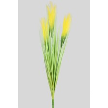 Yapay Çiçek Deposu Yapay Kabarık Tüylü Saz 72 cm Yeşil-Sarı
