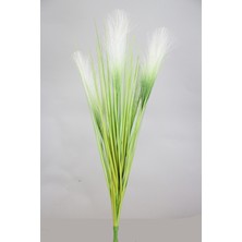 Yapay Çiçek Deposu Yapay Kabarık Tüylü Saz 72 cm Yeşil-Beyaz
