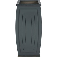 Yapay Çiçek Deposu Dekoratif Ahşap Mdf Saksı ve Çiçeklik Ilizyon 60CM Antrasit