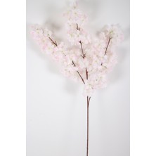 Yapay Çiçek Deposu Yapay Kaliteli Kabarık Bahar Dalı 95 cm Beyaz-Pembe