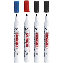 Snowman Beyaz Tahta Kalemi 4’lü Blister 2 Siyah 1 Mavi 1 Kırmızı