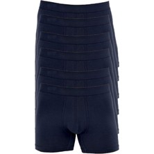 Bluence Erkek Pamuklu Likralı Esnek Lacivert Boxer 6 Adet