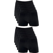 Bluence Erkek Pamuklu Likralı Esnek Siyah Boxer 10 Adet
