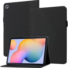 Zshskj Samsung Galaxy Tab S6 Lite SM-P610 / T615 Rhombus Cilt Hissediyorum Yatay Çevirme Tablet Kart Yuvaları ve Tutucu ile Deri Kılıf (Yurt Dışından)