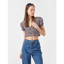 Koton Kısa Kollu Crop Tişört