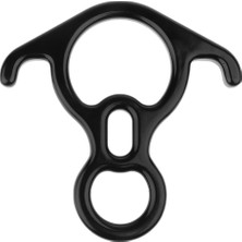 Şekil 8 Rock Tırmanma Rappelling Için Şekil 8 Halka Halat Descender 40KN Siyah