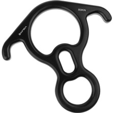 Şekil 8 Rock Tırmanma Rappelling Için Şekil 8 Halka Halat Descender 40KN Siyah