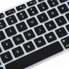 Arabulalaca Macbook Air 13.3 inç A1466 A1369 Türkçe  Q Silikon Klavye Koruyucu - Siyah