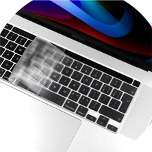 Arabulalaca Macbook Pro 16 inç 2021 A2485 M1 İşlemcili Türkçe Q Silikon Klavye Koruyucu Şeffaf