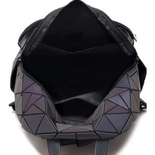 Lanbo Kadın Işık Sırt Çantası Moda Geometrik Elmas Seyahat Omuz Çantası Katlanır Öğrenci Okul Shine Backpack (Yurt Dışından)